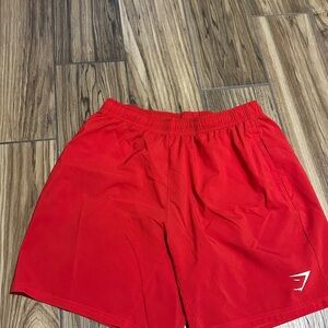 Gymshark Red Athletic Shorts Elastic Waistband Lightweight